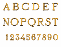 Lettere e Numeri Carattere Romano Spazzolato