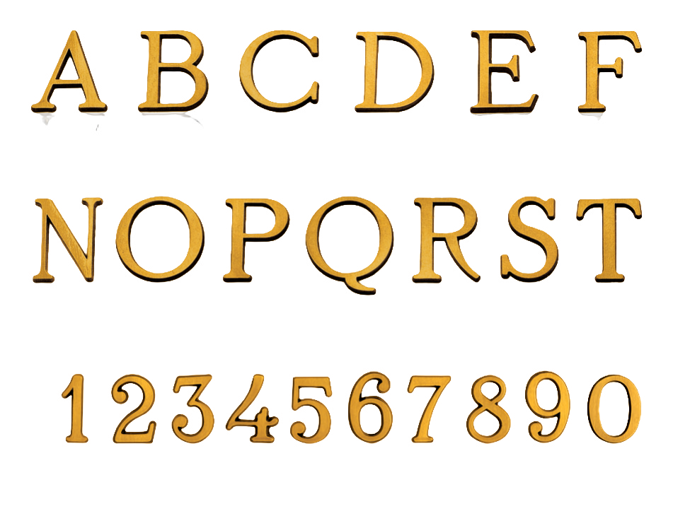 Lettere e Numeri Carattere Romano Spazzolato